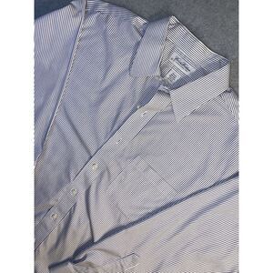Brooks Brothers Shirt Mens 17 1/2-34 Blue White Long Sleeve Button Down